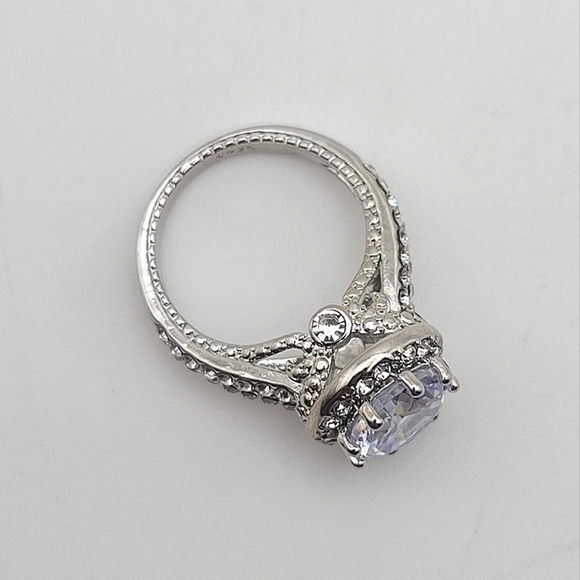 Cubic Zirconia Wedding or Cocktail Ring S925 Silver Plated - Picture 12 of 14